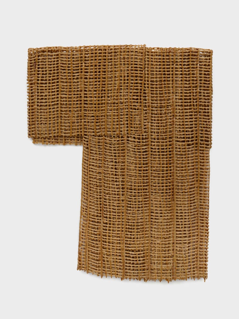 Delcy Morelos The Double Negation (La doble negación), 2008 Acrylic on cotton thread 33 1/8 x 25 5/8 x 3/4...