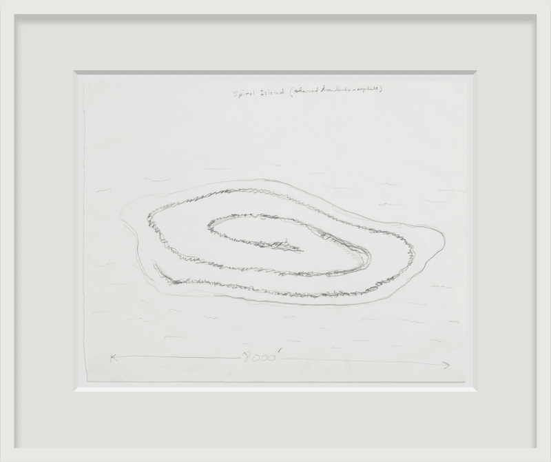 Robert Smithson Spiral Island (charred tree limbs—asphalt), ca. 1971