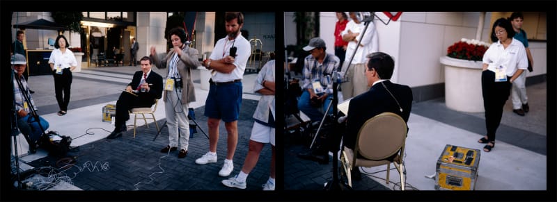 Allan Sekula ABC news crew covering the Republican convention, San Diego from 'Dead Letter Office', 1996-1997
