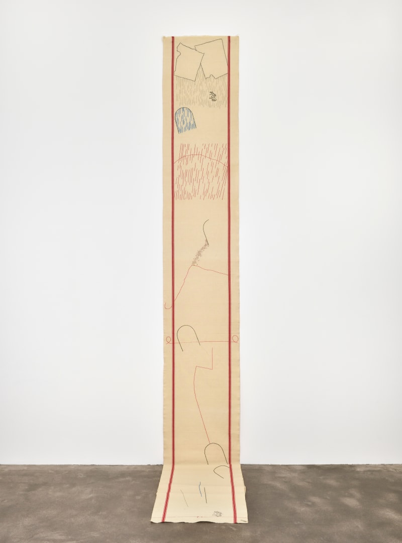 Ana Jotta Volto jà, 2019 Embroidered work 220 1/2 x 24 in. (560 x 61 cm)