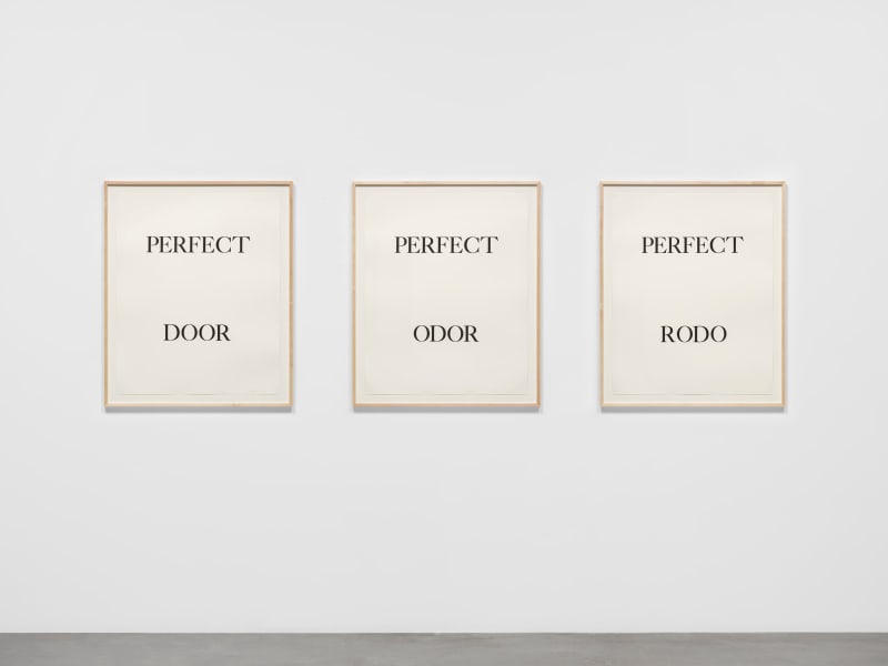 Bruce Nauman Perfect Door / Perfect Odor / Perfect Rodo, 1973 3 lithographs on Roll Rives paper Sheets: 32 x...