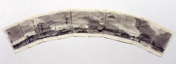 William Kentridge Landscape on Anatomy of Vertebrates (page 596-565), 2000