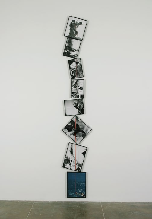 John Baldessari Eight (Red) Lines: With Persons, Black and White (One in Color), 2004