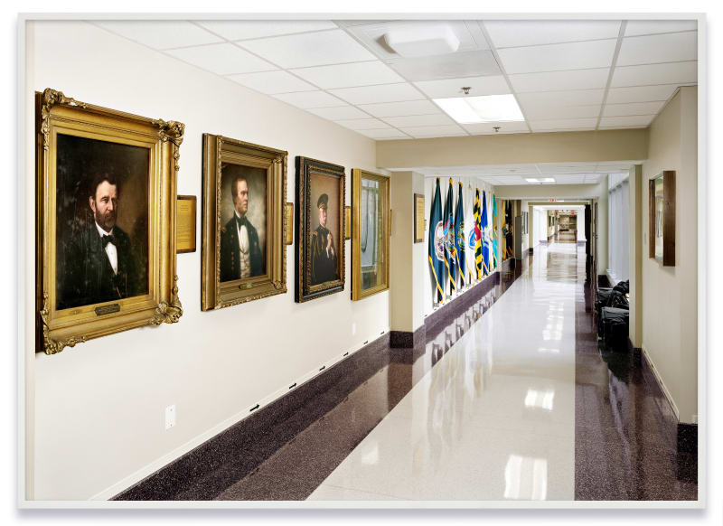An-My Lê Acting Secretaries of War Hallway, the Pentagon, Arlington, Virginia, from Silent General, 2019 Pigment print 40 x 56...
