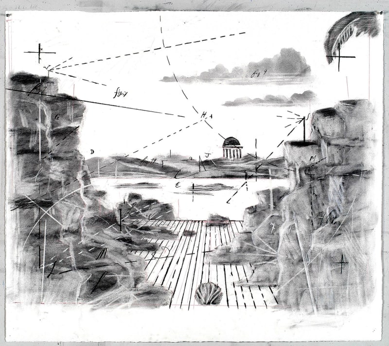 William Kentridge Drawing for 'Preparing the Flute', (Backdrop outline), 2005