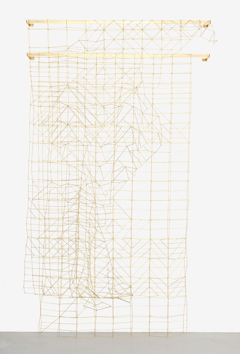 Leonor Antunes Lena #6.0, 2022 2 parts; brass Overall: 122 1/2 x 67 in. (310 x 170 cm)