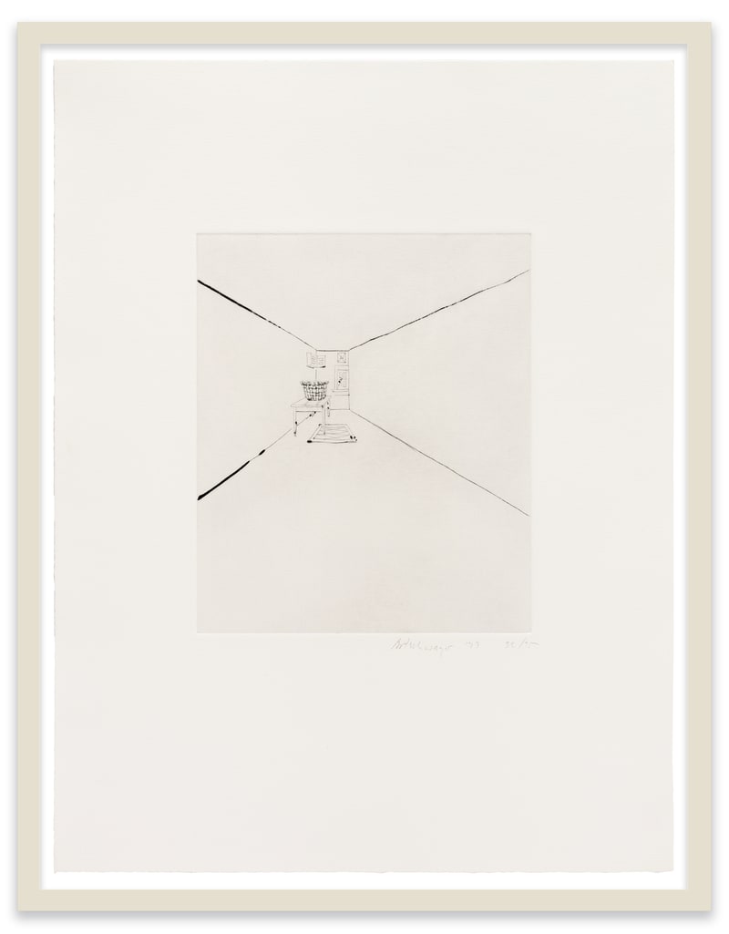 Richard Artschwager Interior #3, 1977 Drypoint on paper Plate: 11 7/8 x 9 7/8 in. (30.2 x 25.1 cm) Sheet:...