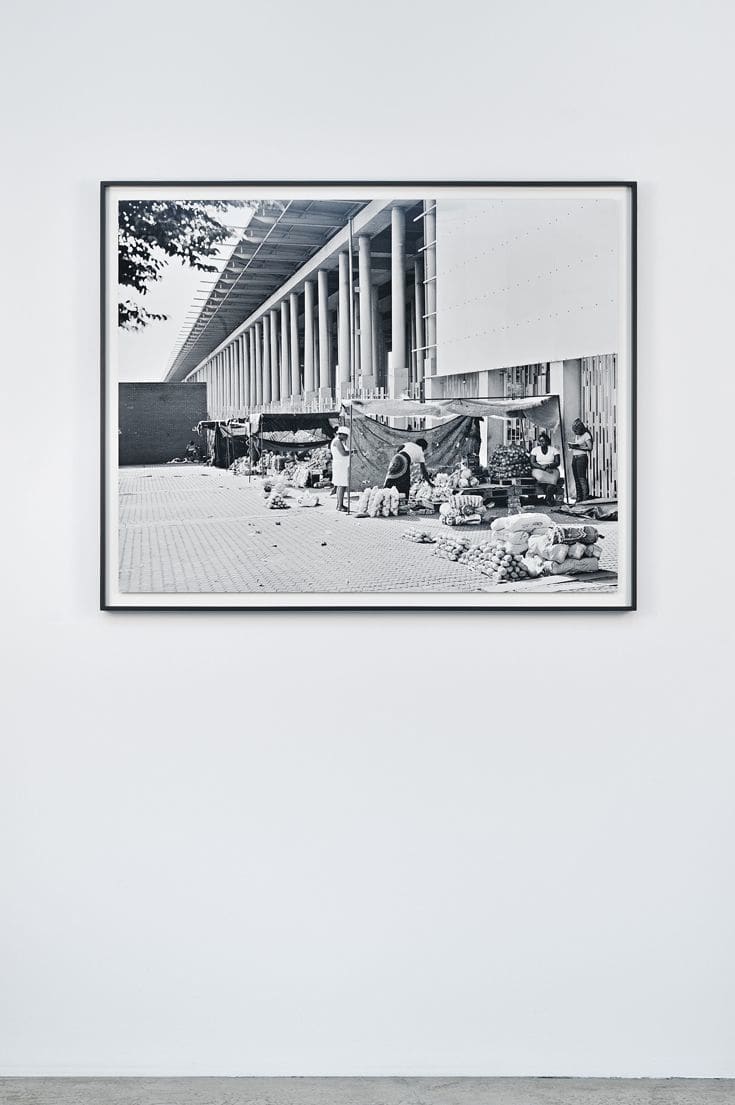 David Goldblatt Street traders and the colonnade of the Walter Sisulu Square of Dedication, Kliptown, Soweto. 7 February 2014