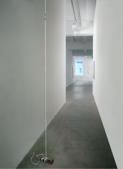 Joelle Tuerlinckx Elastic drawing black-yellow-red + pink, 2006