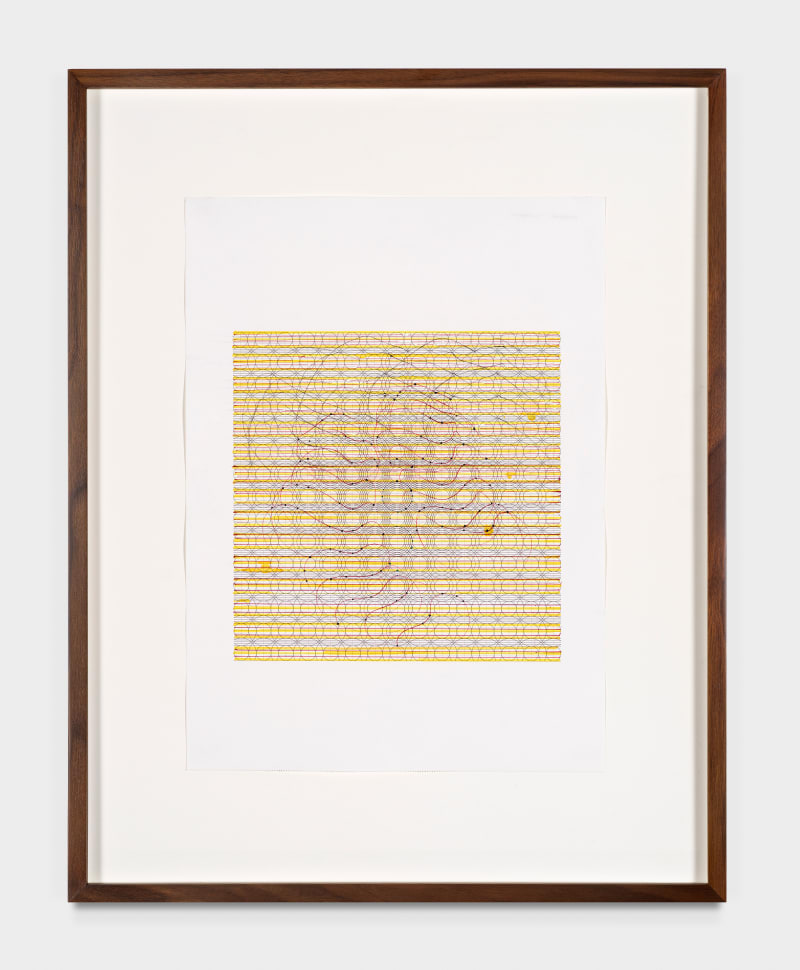 Gabriel Orozco Untitled, 2025 Ink, gouache, and graphite on printed paper Frame: 23 x 18 1/4 x 1 3/8 in....