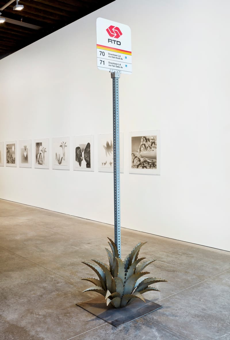 American Artist To Acorn (1985), 2023 Steel, acrylic, hardware 107 x 33 x 33 in. (271.8 x 83.8 x 83.8...