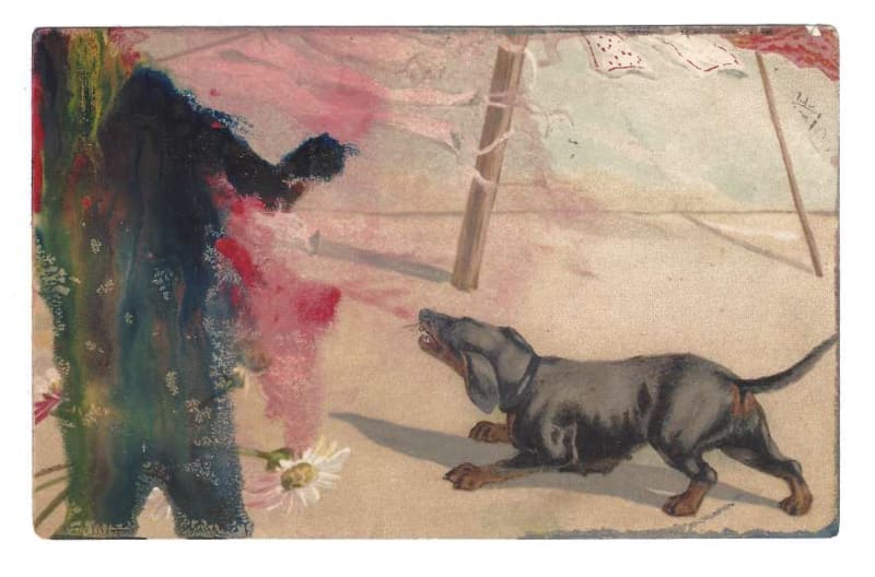 Tacita Dean Found Postcard Monoprint (Finger), 2018