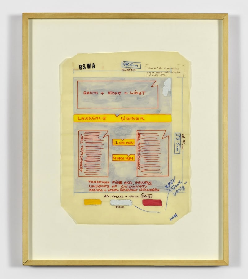 Lawrence Weiner Tangeman Fine Arts Gallery (Earth Stone Light), 1984