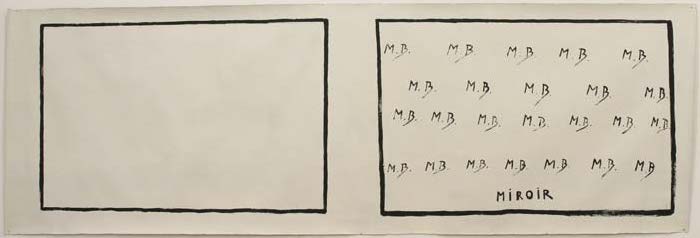 Marcel Broodthaers Miroir M.B. M.B. M.B...., 1971