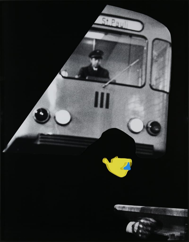 John Baldessari Noses & Ears, Etc. (Part Two): (Yellow) Face and Ear with (Blue) Nose and Subway Car., 2006