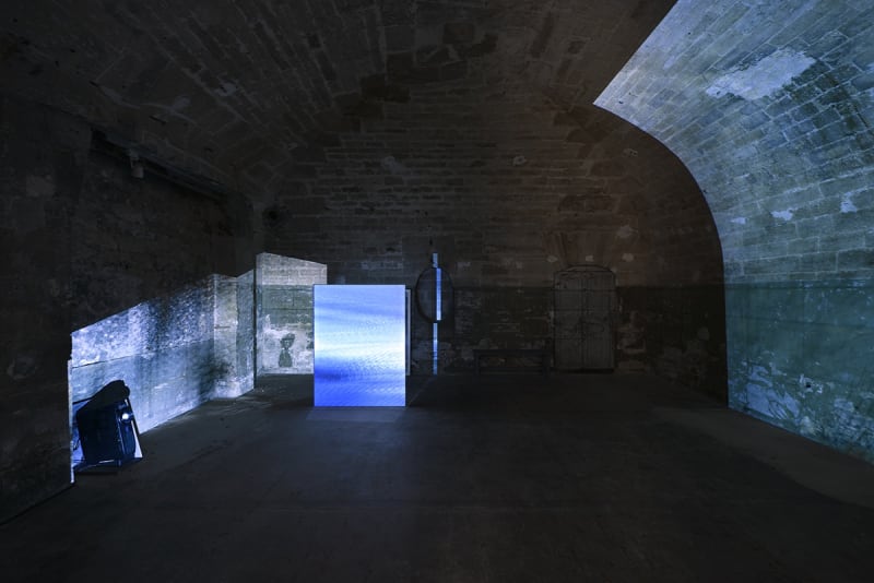 An exhibition installation view from: Matt Saunders, Inondé