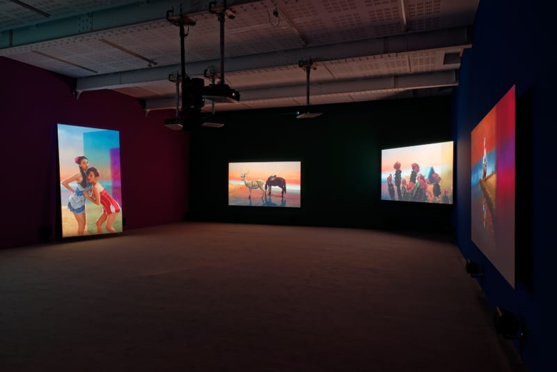 An exhibition installation view from: Yang Fudong, The Coloured Sky: New Women II