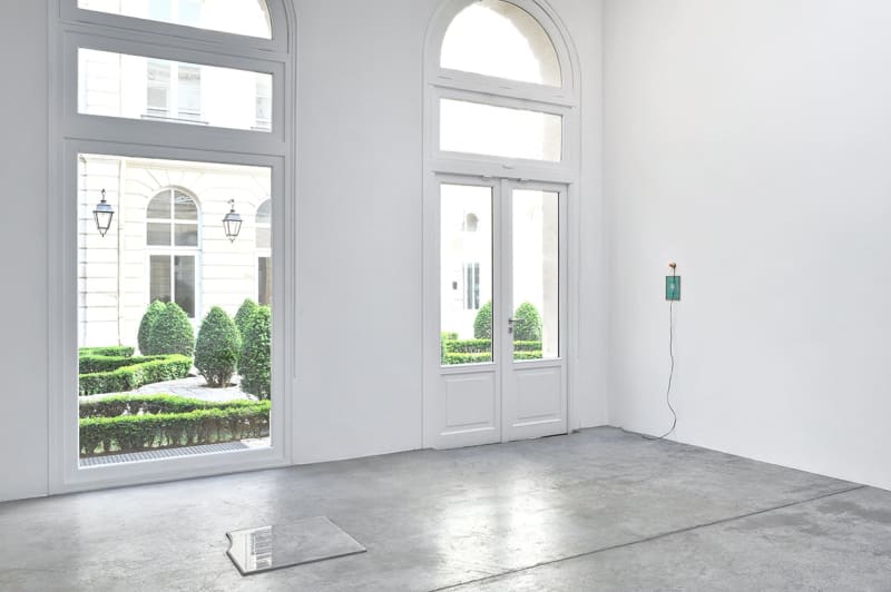 An exhibition installation view from: Presque Rien, Leonor Antunes, Christian Boltanski, Carol Bove, Nina Canell, Lygia Clark, Simon Fujiwara, Marine Hugonnier, Koo Jeong A, Seung-Taek Lee, François Morellet, Gabriel Sierra, Rayyane Tabet, Niele Toroni, Richard Tuttle and Cerith Wyn Evans