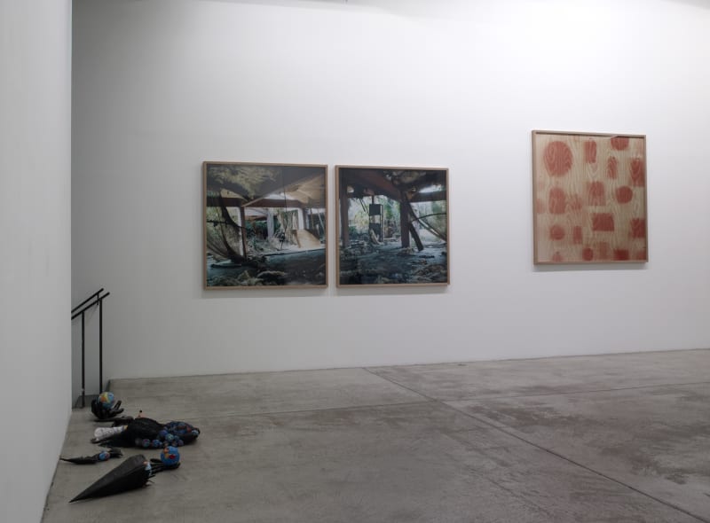 An exhibition installation view from: You Have Been There - départs, bifurcations