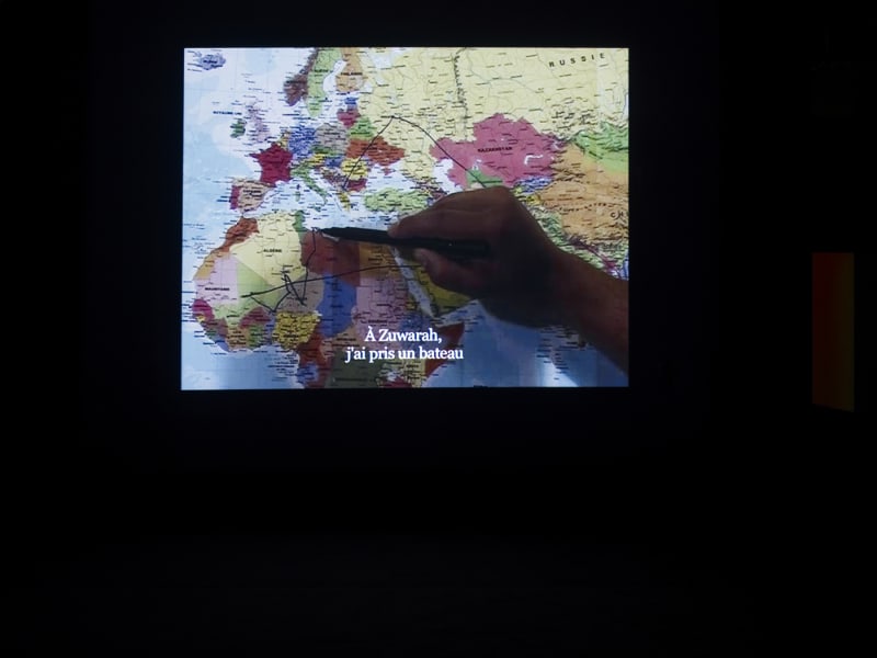 An exhibition installation view from: You Have Been There - départs, bifurcations