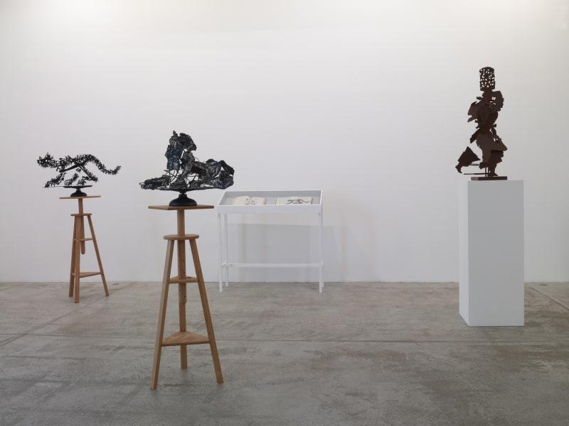 An exhibition installation view from: William Kentridge, Breathe, Dissolve, Return