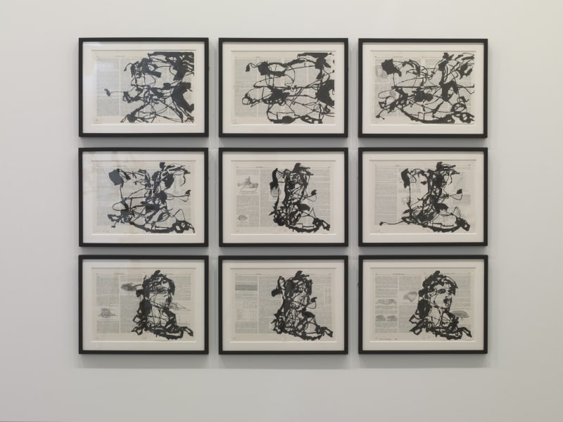 An exhibition installation view from: William Kentridge, Breathe, Dissolve, Return