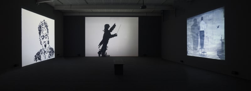 An exhibition installation view from: William Kentridge, Breathe, Dissolve, Return