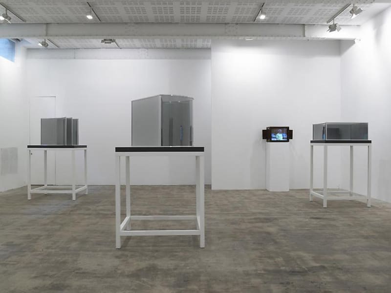 An exhibition installation view from: Dan Graham