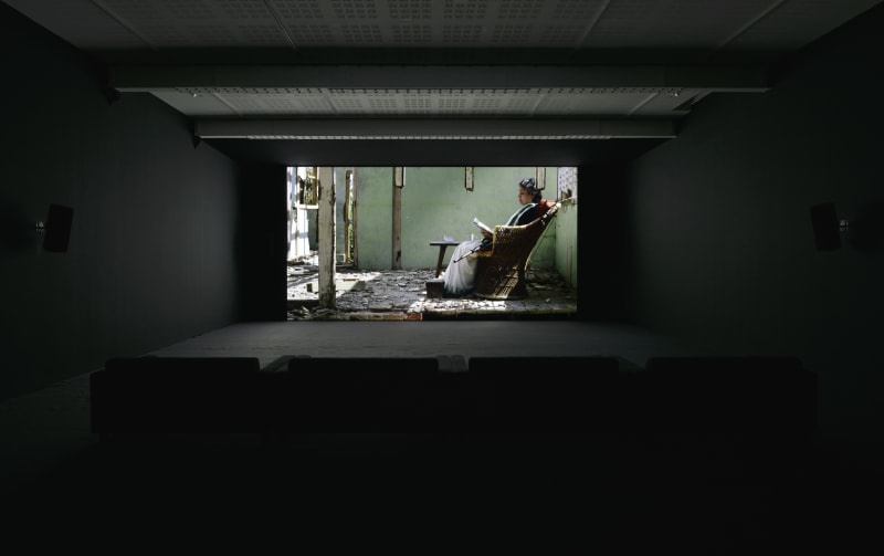 An exhibition installation view from: Amar Kanwar, Such a Morning