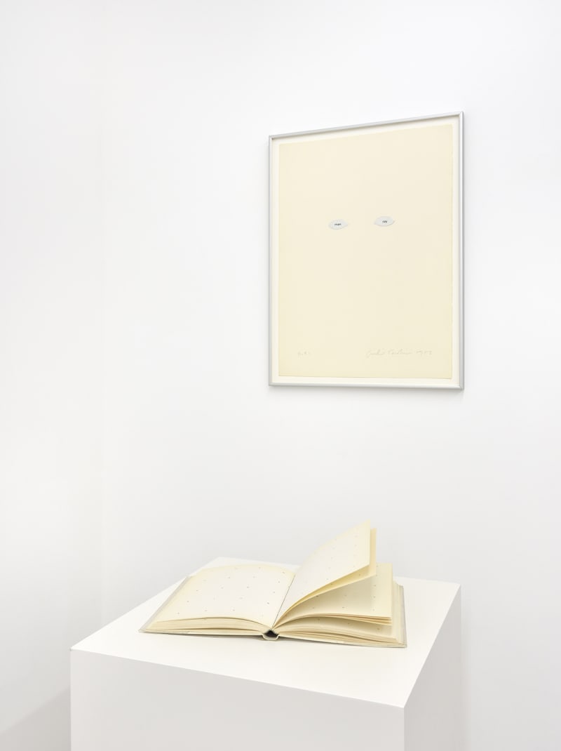 An exhibition installation view from: Giulio Paolini, Printed Editions and Multiples (1967 – 1977)