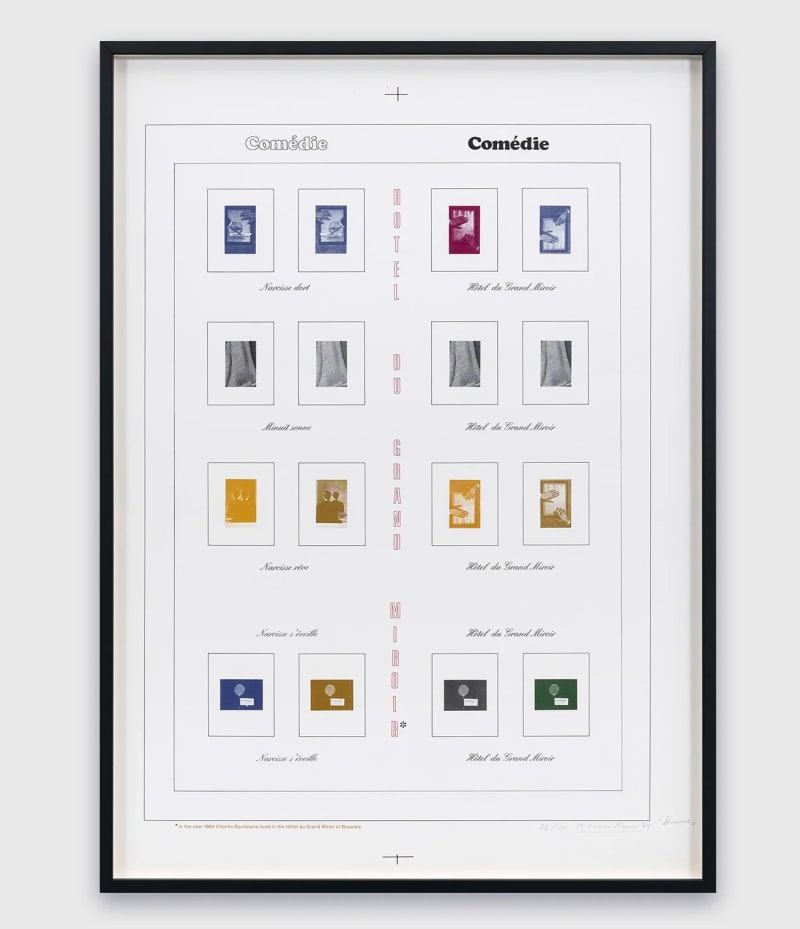 Marcel Broodthaers Comédie, 1974 Offset lithograph on paper, mounted on board 25 x 18 in. (63.5 x 45.7 cm) Limited...