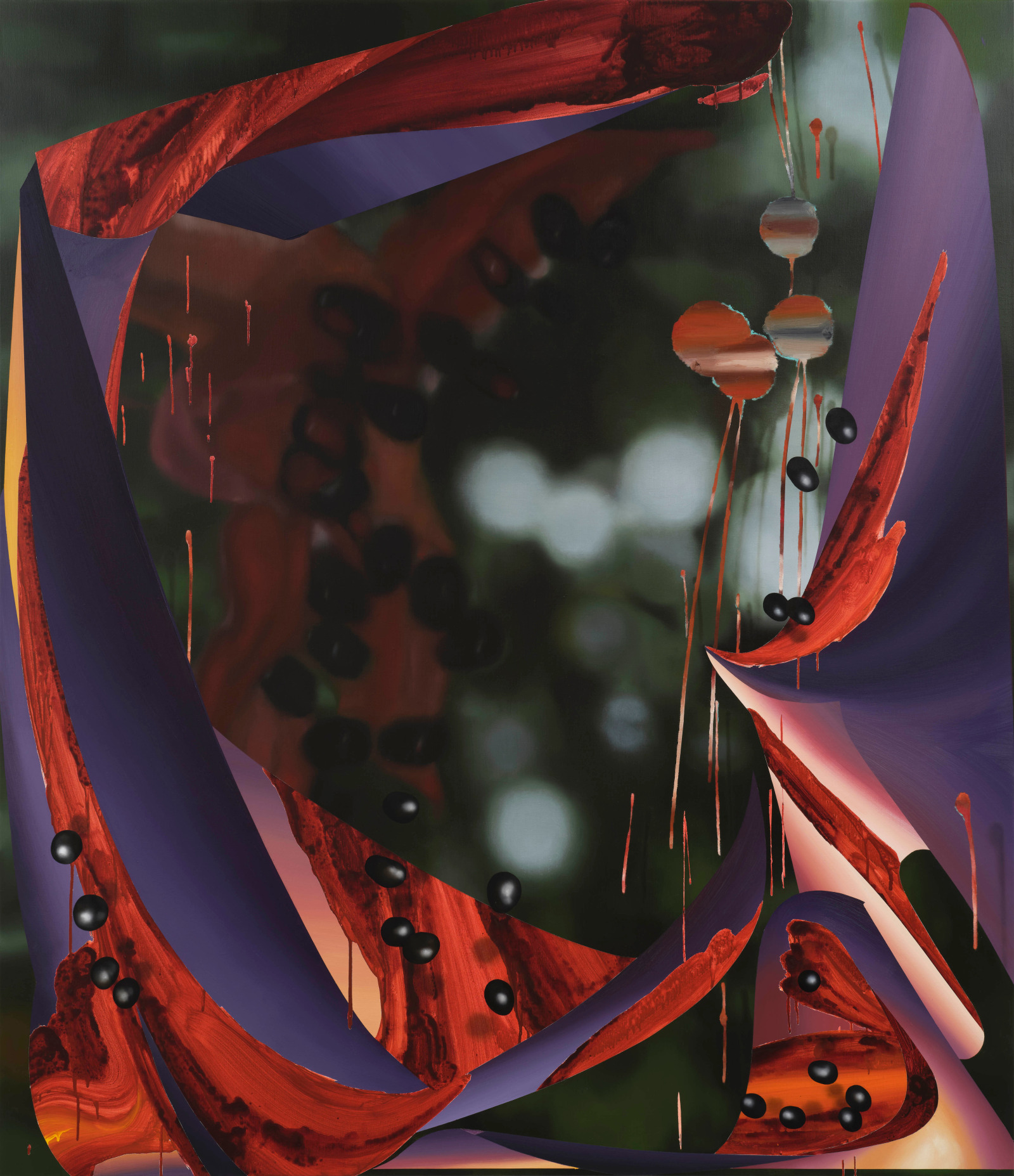 Vivien Zhang Frame (Sterculia)2024 Acrylic and oil on linen 220 x 190 cm 86 5/8 x 74 3/4 in