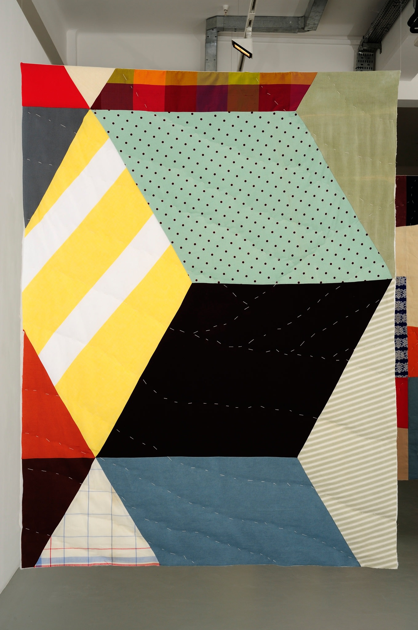 Ulla von Brandenburg Tumbling Blocks2009 Fabric quilt 2 m x 150 cm