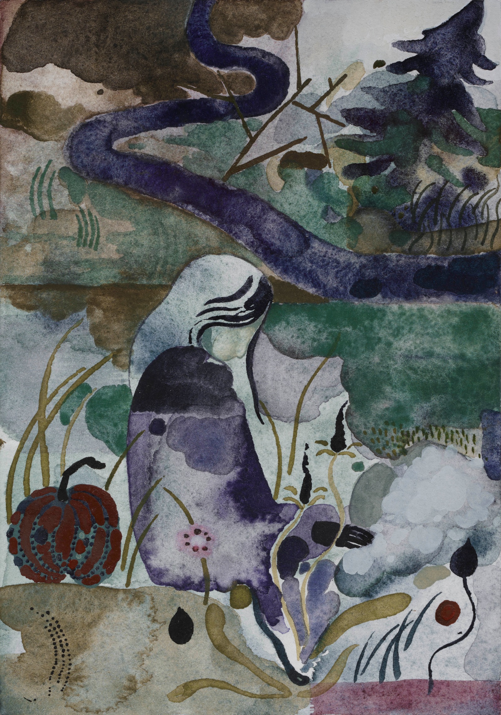 James Owens Sorting Wool by the Riverside2024 Watercolour on paper 21 x 14.8 cm 8 1/4 x 5 7/8 in