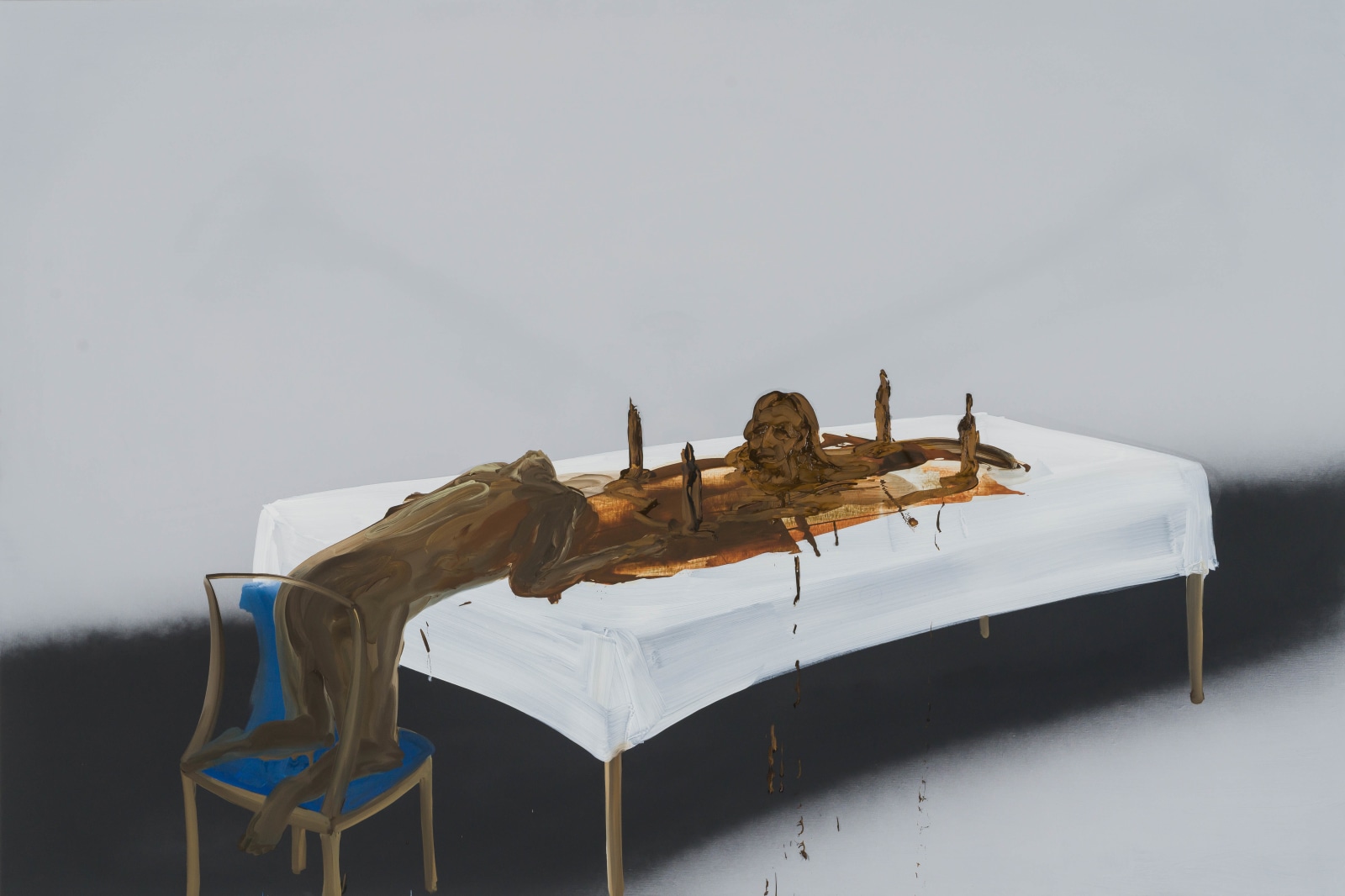 Tala Madani Shit Mom (Feedback)2021 Oil on linen 182.9 x 274.3 x 3.2 cm 72 x 108 x 1 1/4...