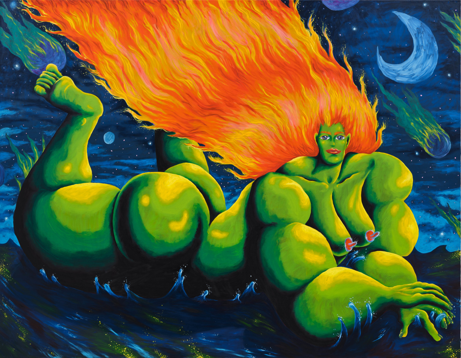 Ana Benaroya Queen of the Night2023 Oil on canvas 157.5 x 203.2 cm 62 x 80 in