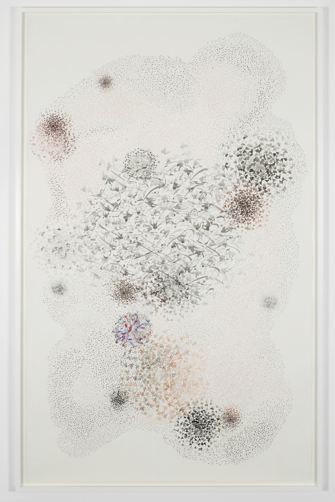 Shahzia Sikander Punctuation2013 Ink, gouache on hand prepared paper 152.4 x 248.9 cm 163.8 x 262.9 x 6.4 cm