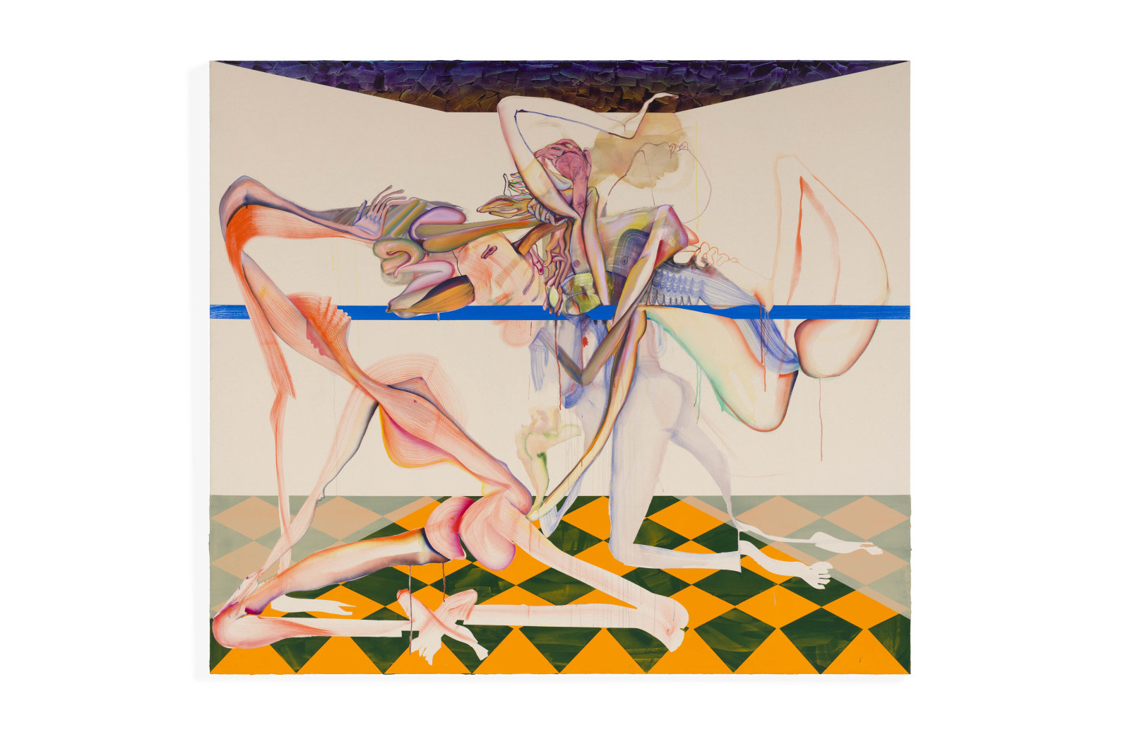 Christina Quarles Carefully Taut2019 Acrylic on canvas 213.4 x 243.8 x 5.1 cm 84 x 96 x 2 in