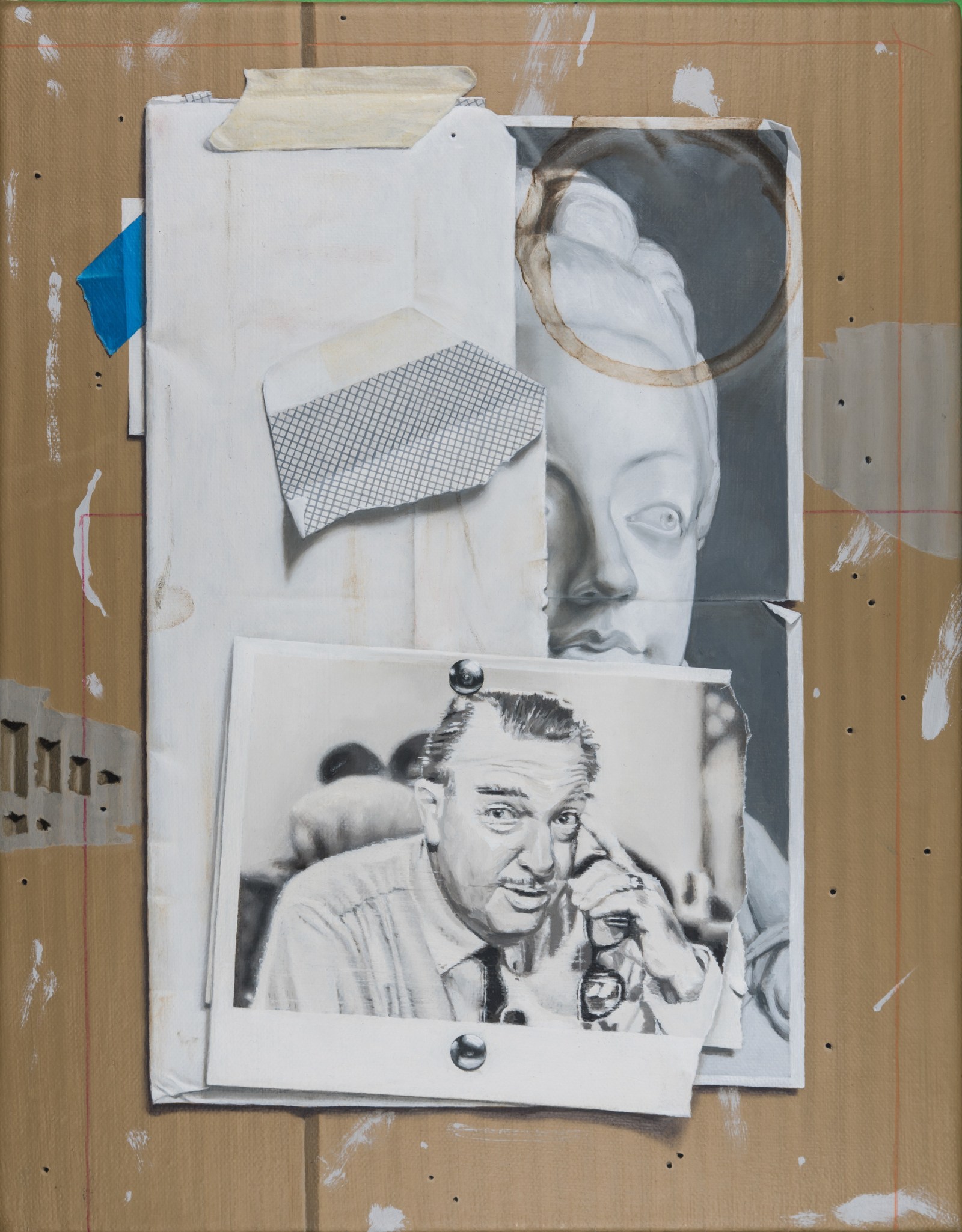 Mary Reid Kelley Marie Antoinette and Walter Cronkite2025 Oil on canvas 35.6 x 27.9 x 2.2 cm 14 x 11...