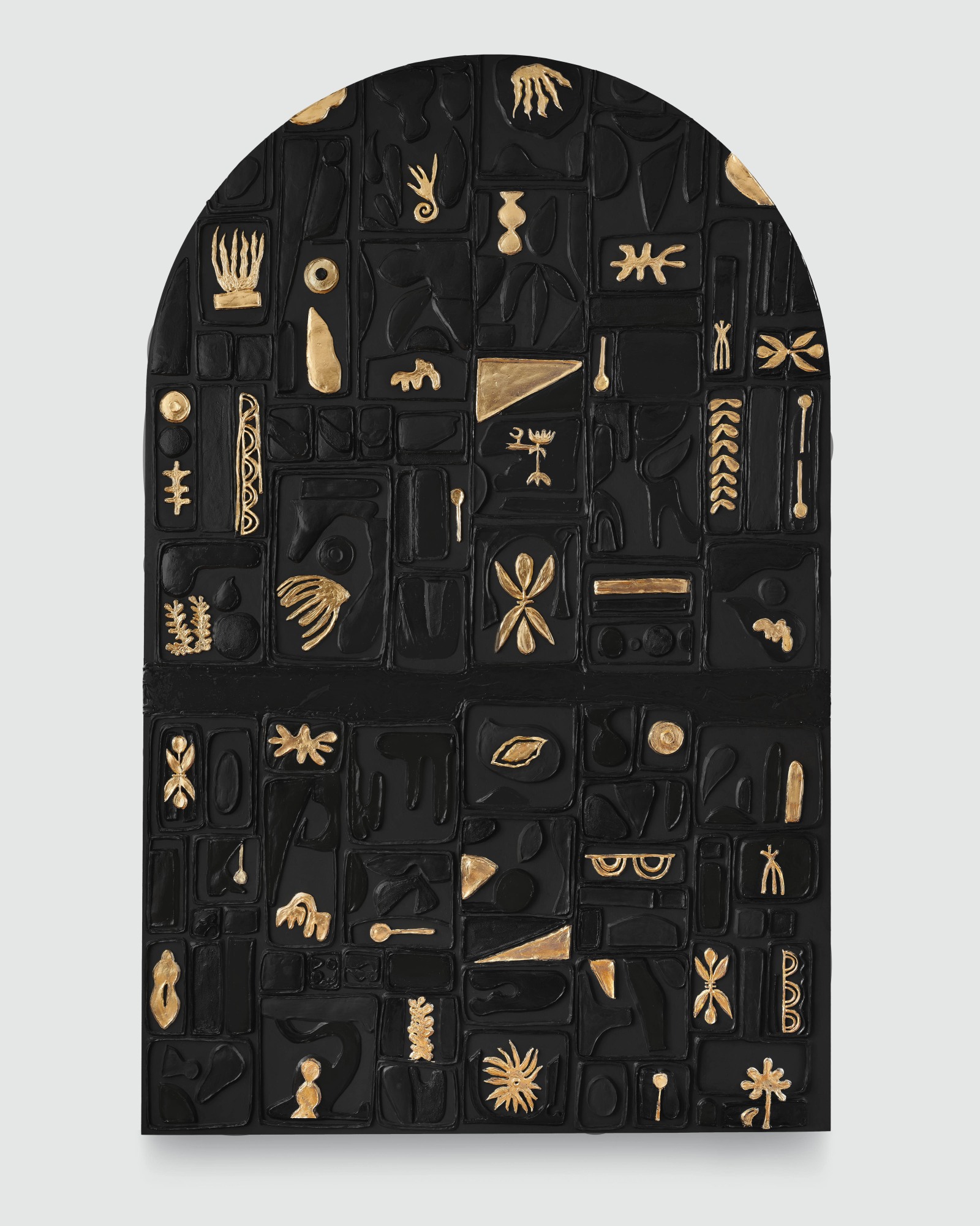 Lina Iris Viktor Triumph of the Lunar Lords2024 24 carat gold, acrylic and gesso on wood panel 230 x 145...