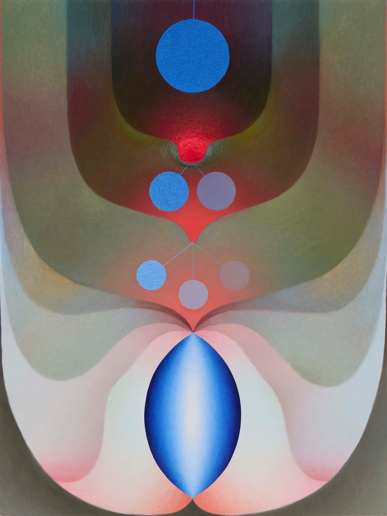 Loie Hollowell The pit and the pendulum in blue2025 Oil, acrylic medium, aqua resin, epoxy resin, and sawdust on linen...