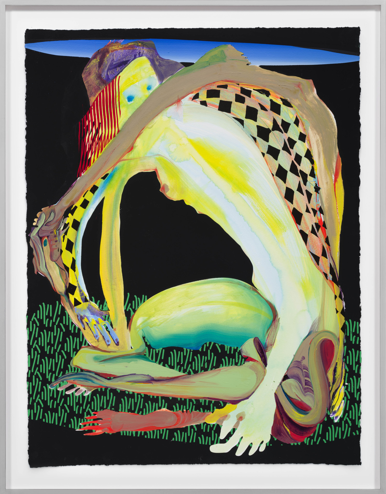 Christina Quarles Tween Her And The Wan Moonlight2023 Acrylic on paper Unframed: 76.2 x 55.9 cm 30 x 22 in...