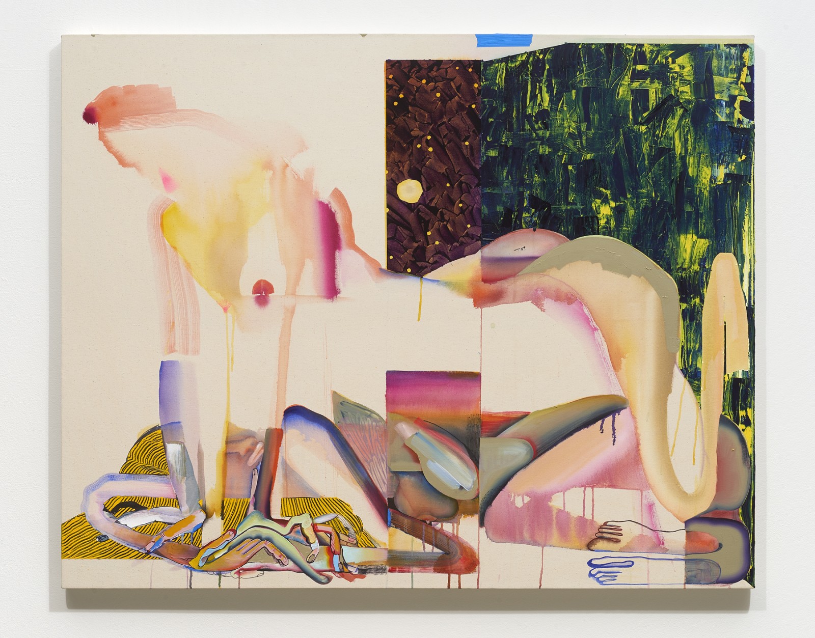 Christina Quarles It's Only Night Twice a Day2018 Acrylic on canvas 121.9 x 152.4 cm 48 x 60 in