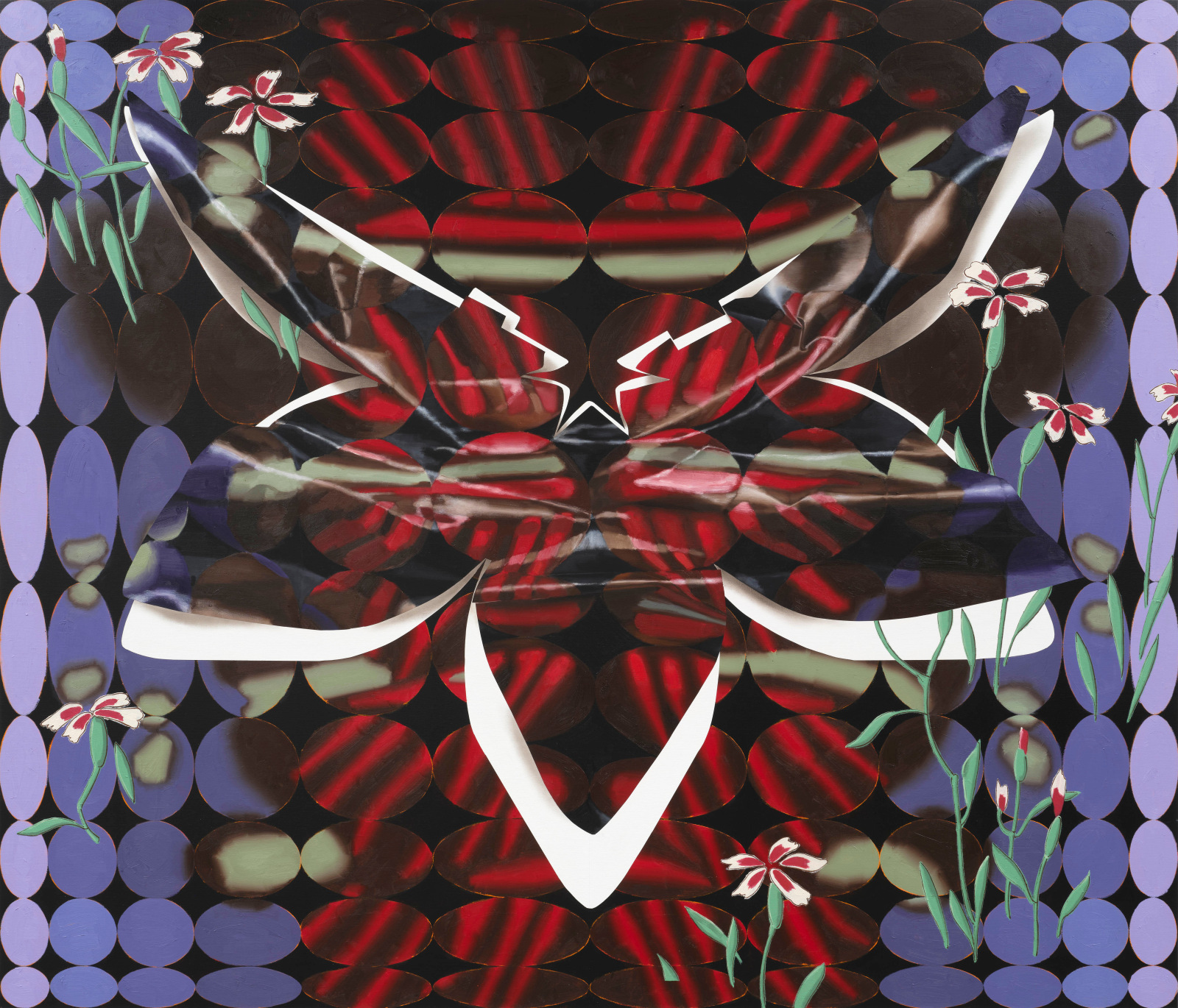 Vivien Zhang to be forgotten (Heliconius)2024 Acrylic and oil on linen 180 x 210 cm 70 7/8 x 82 5/8...