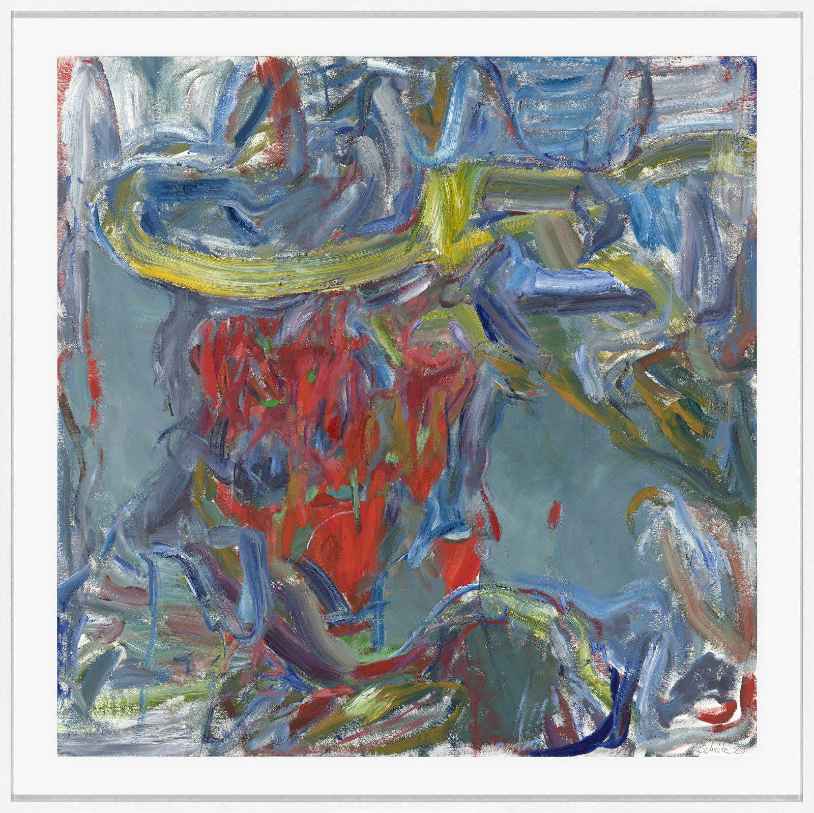 Sabine Moritz Clouds II2020 Oil on paper 100 x 100 cm 39 3/8 x 39 3/8 in