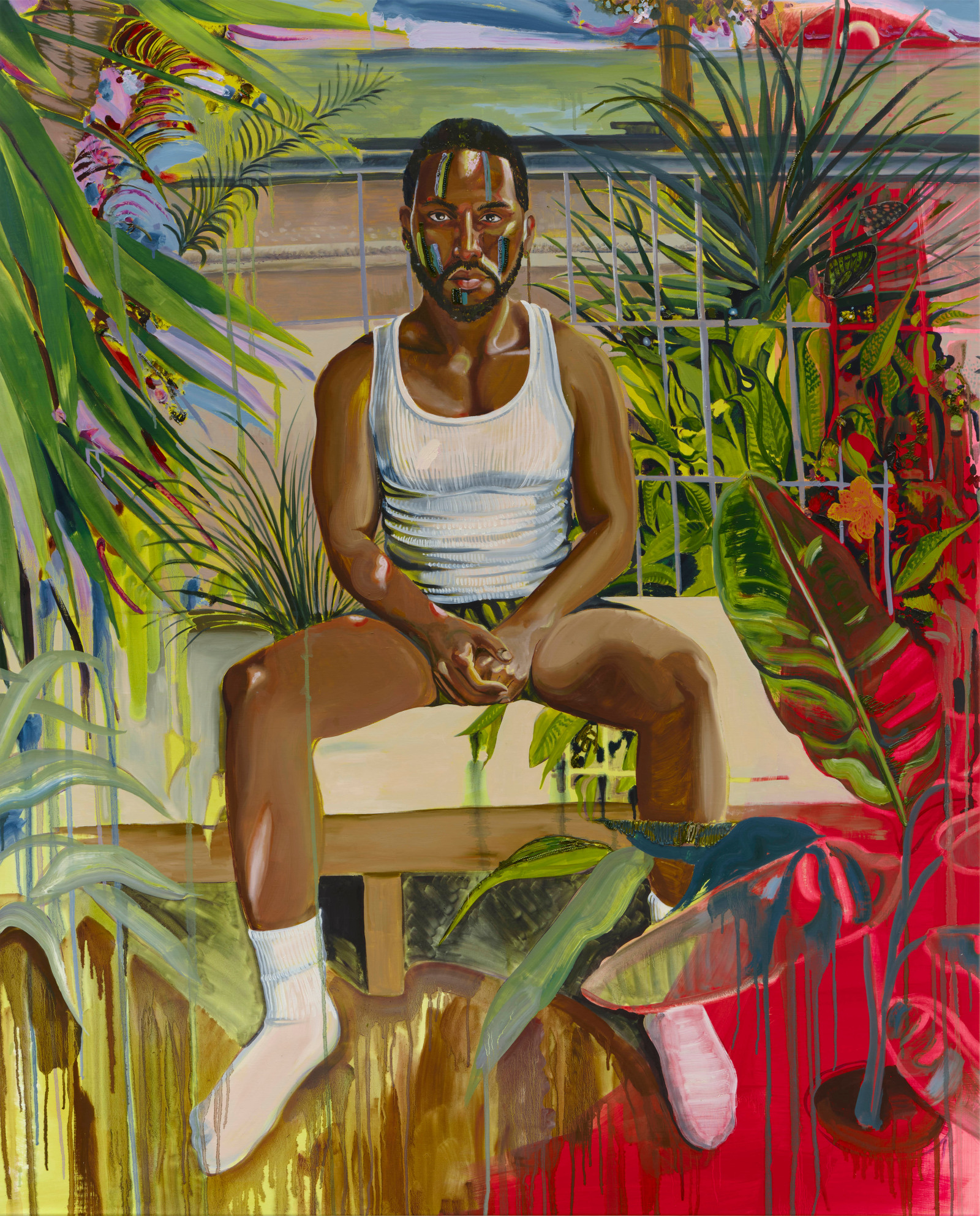 Gisela McDaniel You are a Passionfruit2024 Oil on canvas, audio 134 x 108 cm 52 3/4 x 42 1/2 in