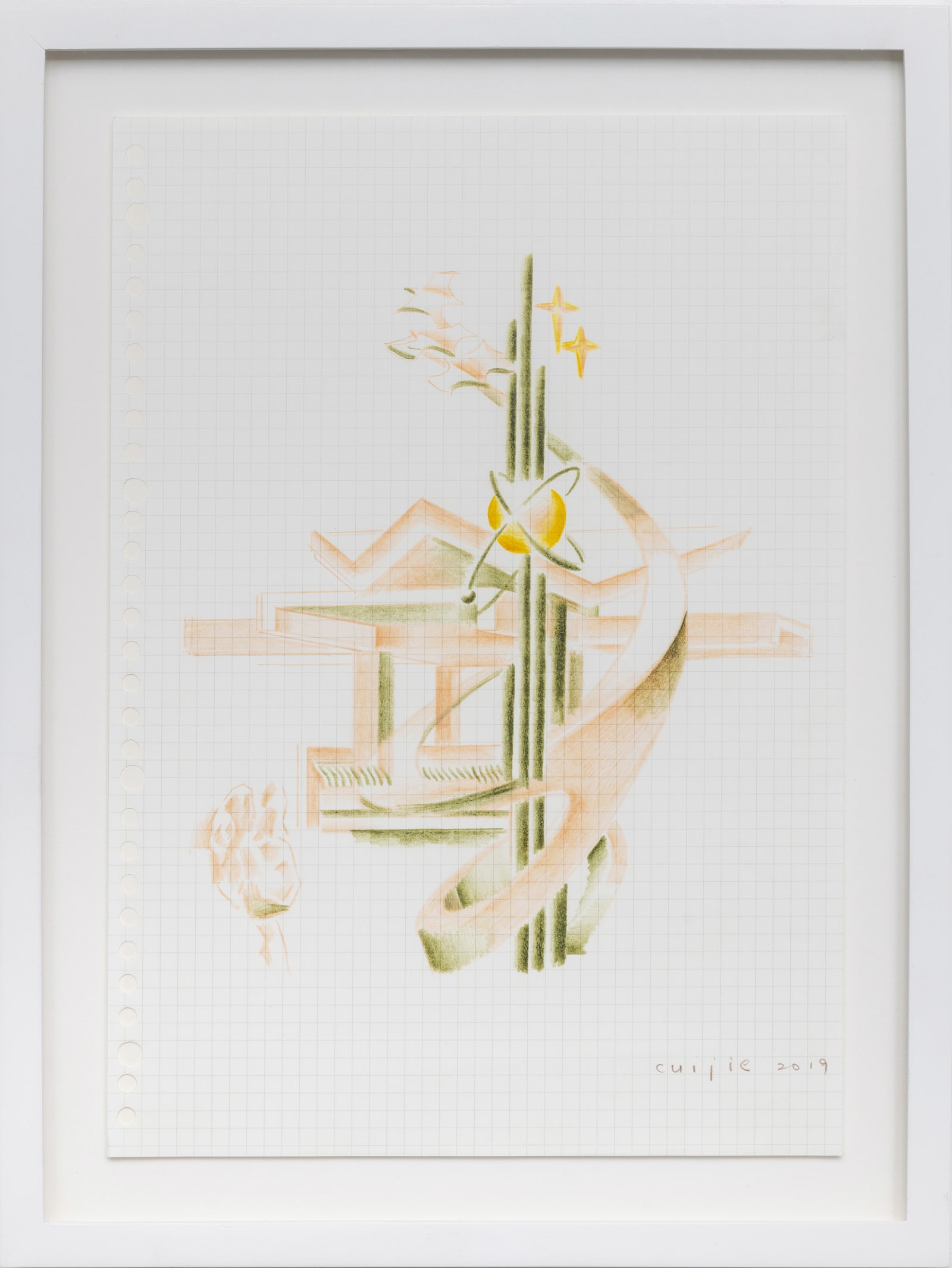 Cui Jie Chung Wah-nan’s Listening Falls Pavillion 22019 Colour pencil on paper 29.6 x 21 cm 11 5/8 x 8...