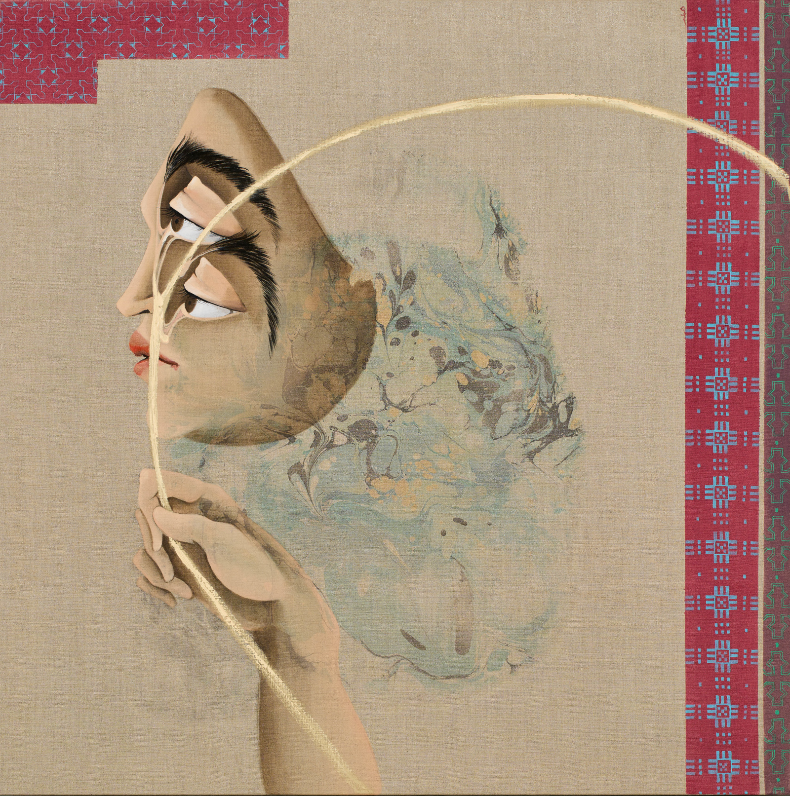 Hayv Kahraman Look Me in the Eyes, No. 22023 Oil and acrylic on linen 94 x 94 cm 37 x...