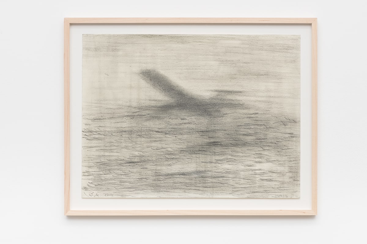 Sabine Moritz Plane, Dusk2016 Charcoal on paper 30 x 40 cm 11 3/4 x 15 3/4 in
