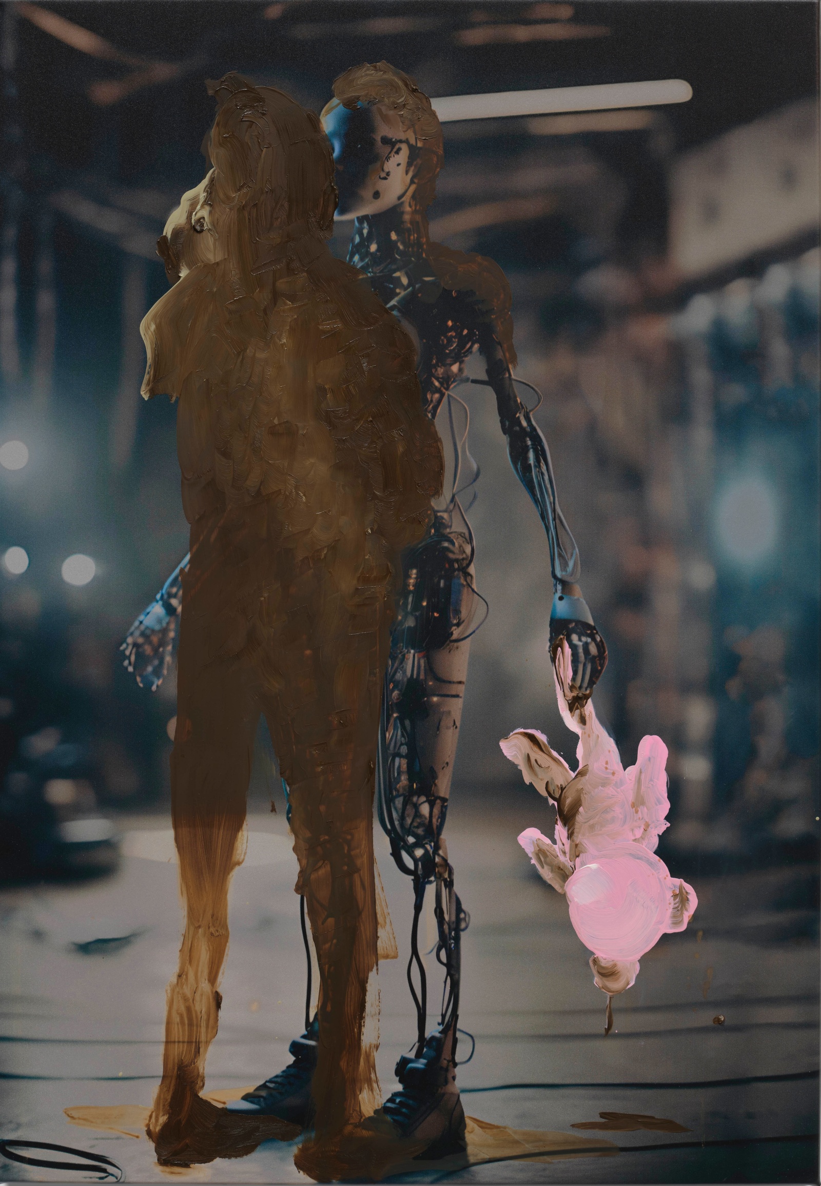 Tala Madani D.B.W.A.S.M. (Familial)2025 Oil and ink on synthetic polymer 58.4 x 40.6 x 2.5 cm 23 x 16 x...